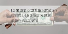 [工商银行小额贷款]-ST吉药（300108）6月21日主力资金净卖出205.97万元