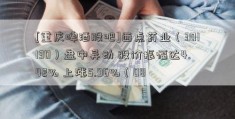 [重庆啤酒股吧]西点药业（301130）盘中异动 股价振幅达4.42% 上涨5.96%（08