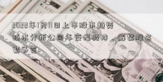 2022年1月11日上市股市趋势技术分析公司年夜幅减持、解禁股名繁多览