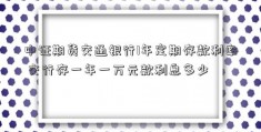 中证期货交通银行1年定期存款利率 交行存一年一万元款利息多少