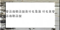 宽基指数基金是什么意思 什么是宽基指数基金