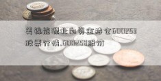 美锦能源北向资金持仓600253股票行情.600258股价